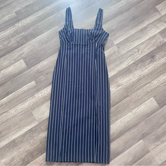 Anthropologie Slim Square-Neck Slit Midi Dress Size M - Picture 5 of 15